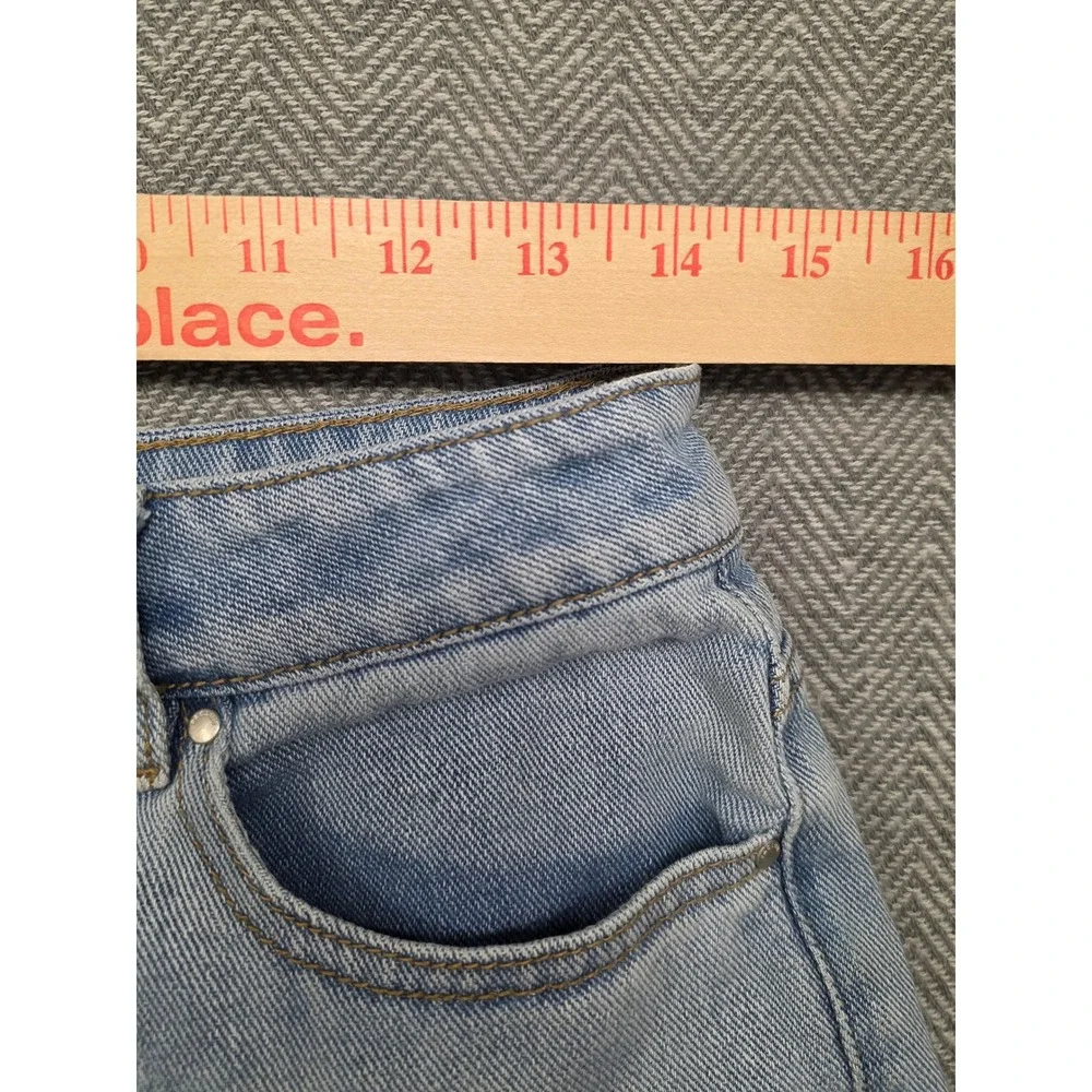 PacSun Mom Shorts Womens 28 Light Wash Blue High Waisted Cotton Denim Cuffed 90s